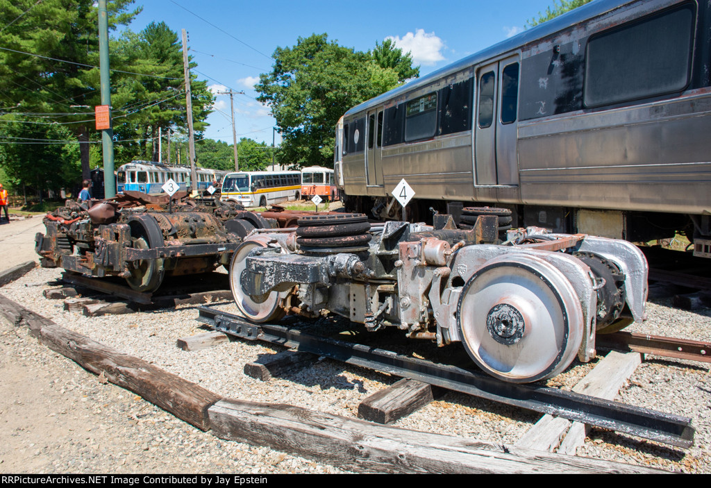 Various types of transit trucks on display